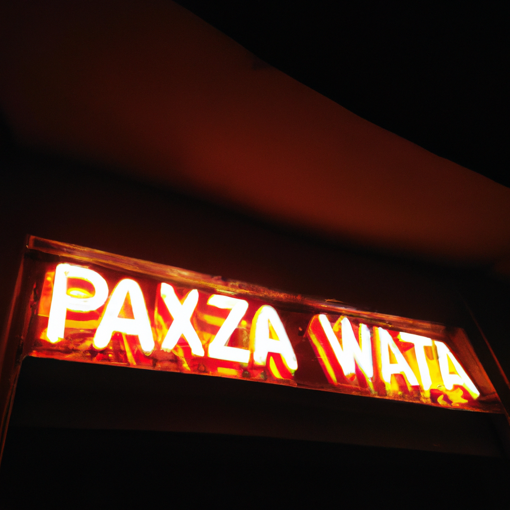 LightCrust Pizza India storefront with glowing sign at evening